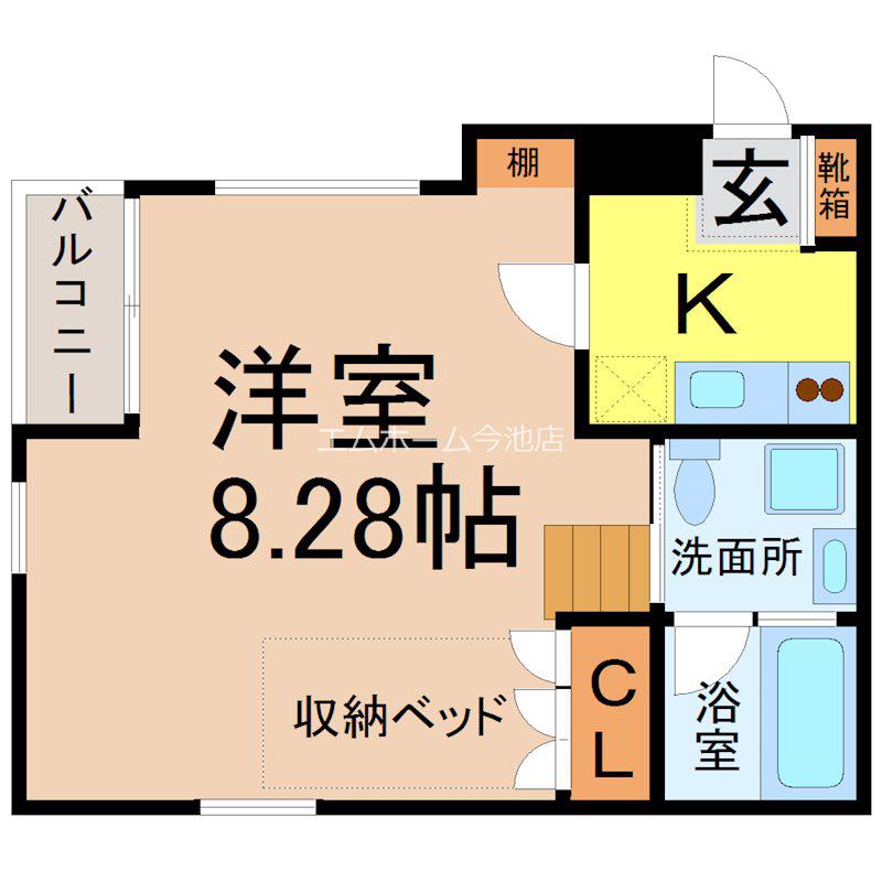 リンデンバウムJ5 B棟(1K/1階)の間取り写真