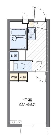 レオパレスパッシィオーネ(1K/1階)の間取り写真