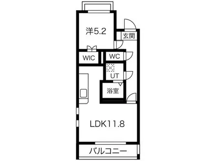 ヴィガラス永田町II(1LDK/4階)の間取り写真