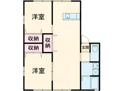 アーバンスクエアB(2LDK/2階)の間取り写真