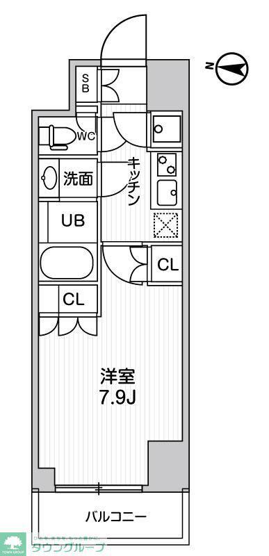 ガリシア森下V(1K/6階)の間取り写真