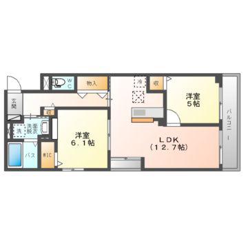 ニード コート(2LDK/1階)の間取り写真