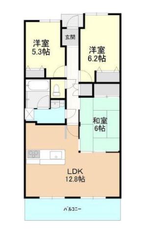 イトーピア中沢グリーンアベニュー(3LDK/4階)の間取り写真