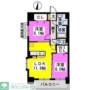 アルページュ西新(2LDK/7階)の間取り写真