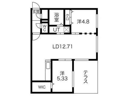 コア山の手(2LDK/1階)の間取り写真