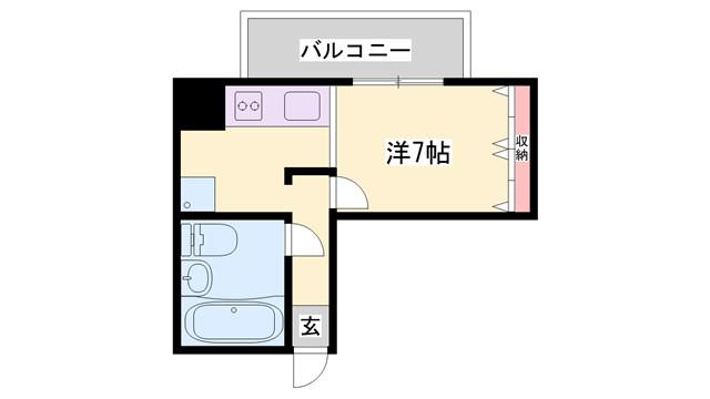 東今宿中村コーポI(1K/3階)の間取り写真