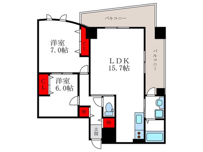 スローハス コート(2LDK/3階)の間取り写真