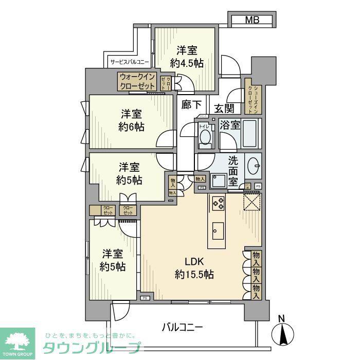 バウス府中(4LDK/7階)の間取り写真