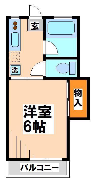 レスポワール調布(1K/2階)の間取り写真