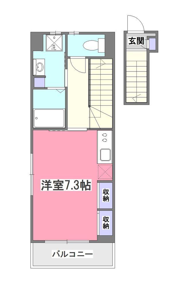 SIRIUS K(ワンルーム/2階)の間取り写真