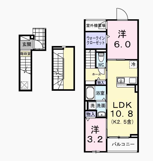 ル・ソレイユ(2LDK/3階)の間取り写真