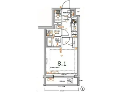XEBEC方南町(1K/4階)の間取り写真