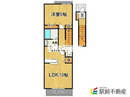 グリシーヌA(1LDK/2階)の間取り写真