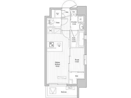 アジールコート蒲田(1DK/7階)の間取り写真