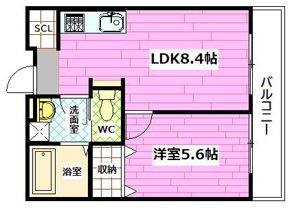 ソフィアコート海田昭和町ANNEX(1LDK/3階)の間取り写真