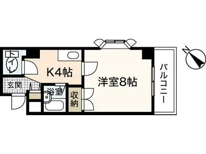 コーポエコード(1K/4階)の間取り写真