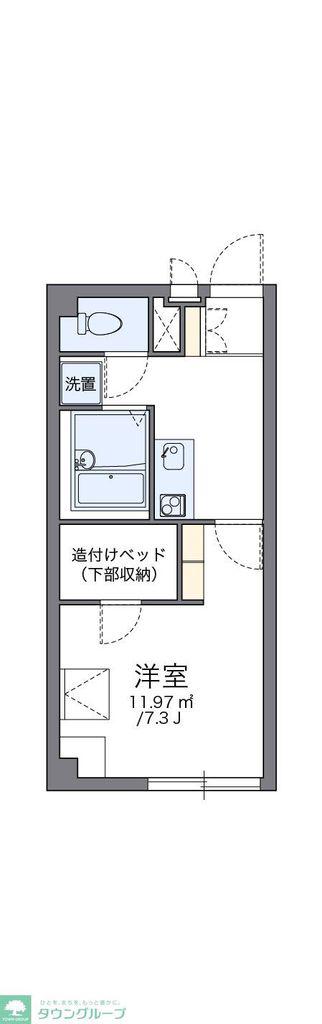 レオパレスラホンテーヌ(1K/2階)の間取り写真