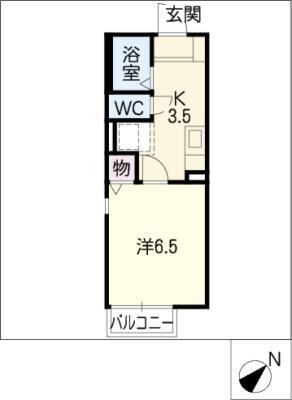 フルーレ(1K/2階)の間取り写真