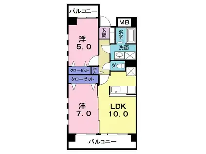 エレガントコンドミニアム(2LDK/3階)の間取り写真