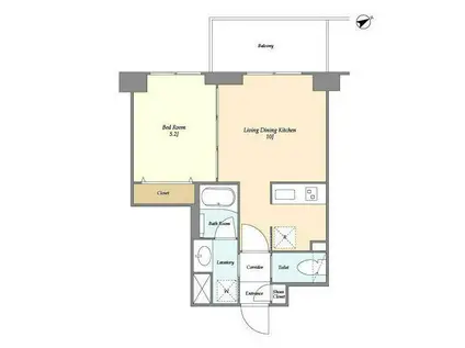 グランカーサ清澄白河(1LDK/3階)の間取り写真