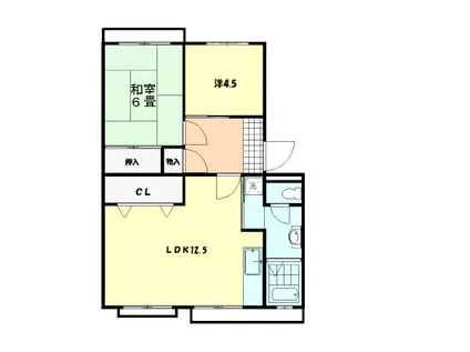 コーポ中根(2LDK/3階)の間取り写真