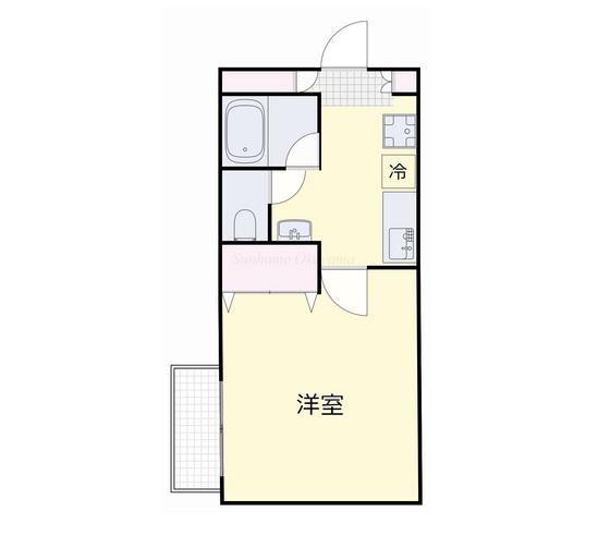 ヴァンテアン東山(1K/1階)の間取り写真
