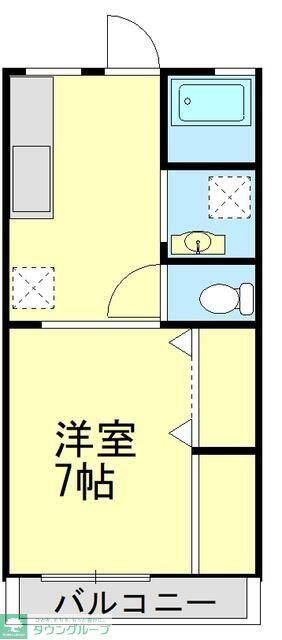 シティハイツII(1K/2階)の間取り写真