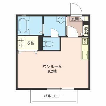 シャトルアズマD棟(ワンルーム/1階)の間取り写真