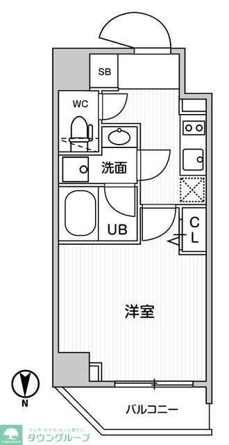 グラシアプレイス錦糸町(1K/5階)の間取り写真