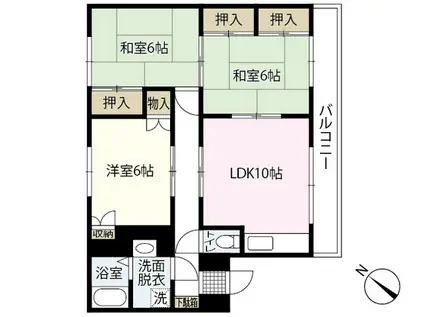 ミリオンシャトー(3LDK/1階)の間取り写真