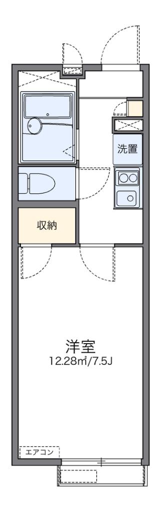 レオパレスクレエ豊中(1K/2階)の間取り写真