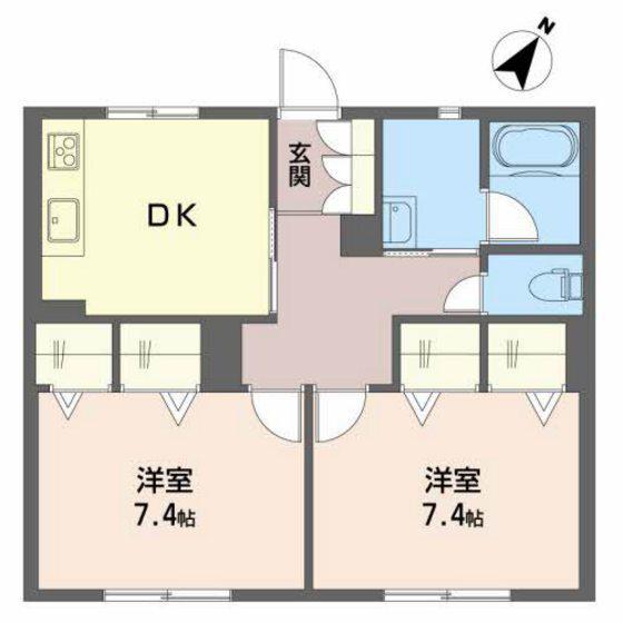 シャーメゾン月見町(2DK/1階)の間取り写真