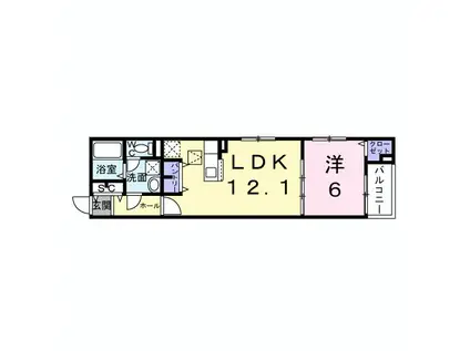 菅原2丁目アパート(1LDK/1階)の間取り写真