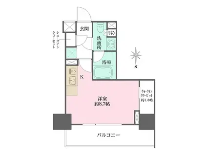 ザ・パークワンズ芝公園(ワンルーム/5階)の間取り写真