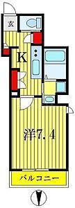 VITORIA(1K/3階)の間取り写真