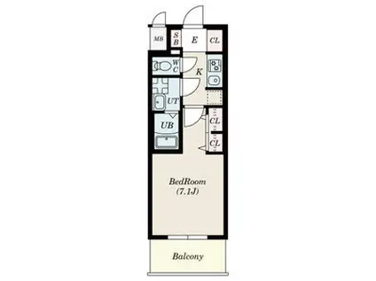 S-RESIDENCE星ヶ丘(1K/11階)の間取り写真