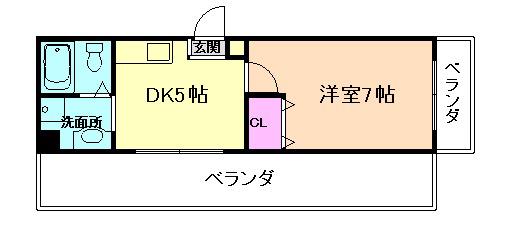 コートハウス神田(1DK/1階)の間取り写真