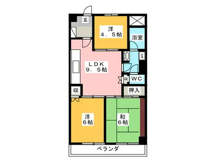 第5荒田ビル(3LDK/3階)の間取り写真