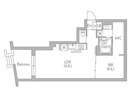 GRANDUO代沢5(1LDK/B1階)の間取り写真