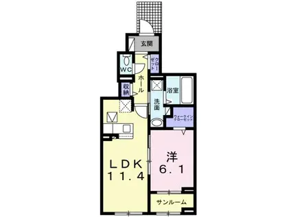 ラ・フェリーチェI(1LDK/1階)の間取り写真