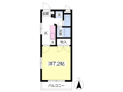 イーストセンダイ(1K/1階)の間取り写真