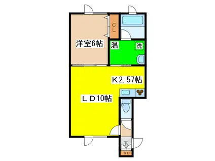 プレッツェルモカ(1LDK/1階)の間取り写真