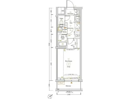LOG登戸STATION SIDE(1K/1階)の間取り写真