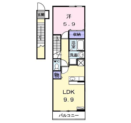 アルビレオ(1LDK/2階)の間取り写真
