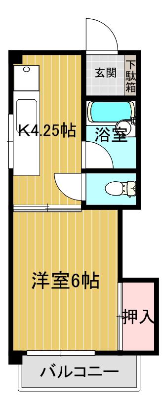 メゾンドプリシア(1K/2階)の間取り写真