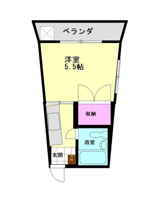 ハイランドM(ワンルーム/3階)の間取り写真