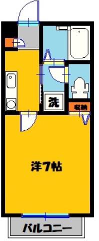 ニューひさごハイツA棟(1K/2階)の間取り写真