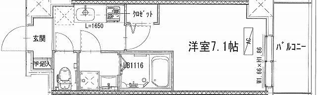 アートヒルズセンター南(1K/4階)の間取り写真