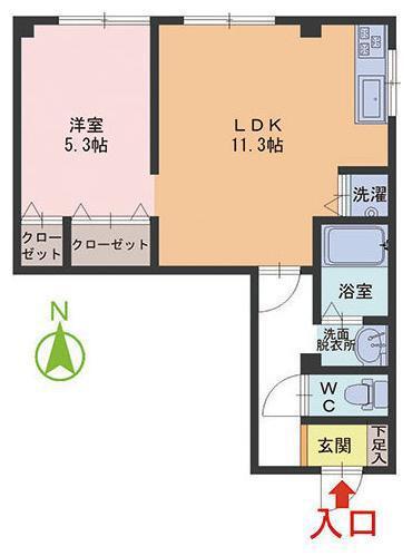 コンフォートY(1LDK/1階)の間取り写真