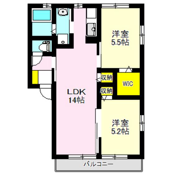 アルフェッカ(2LDK/1階)の間取り写真